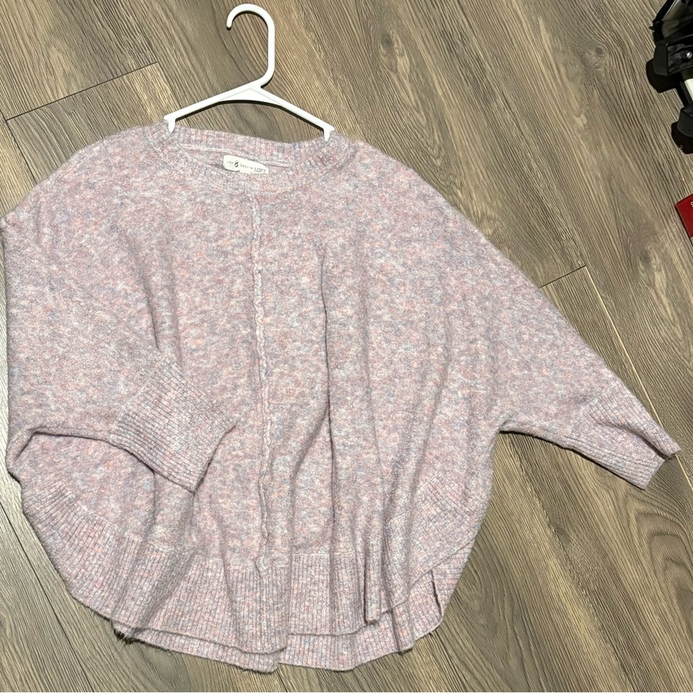Lou & Grey Pink Marled Crewneck Sweater